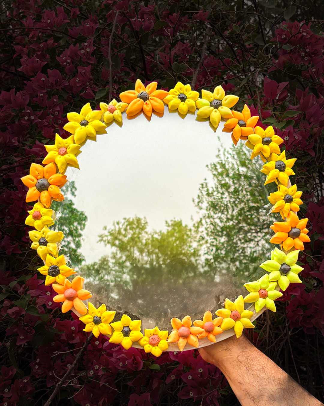 Floral Mirror - Sundream Halo (10x10 inch)