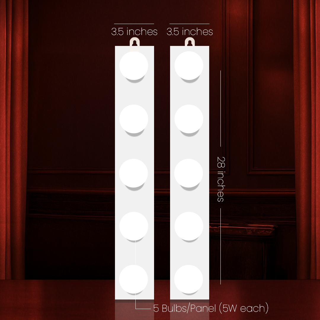 Vanity Light Panels (Pair | 5 Bulbs/each panel)