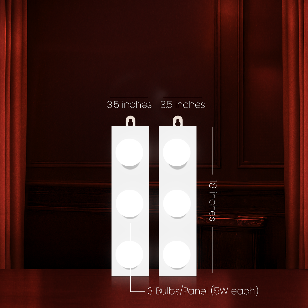 Vanity Light Panels (Pair | 3 Bulbs/each Panel)