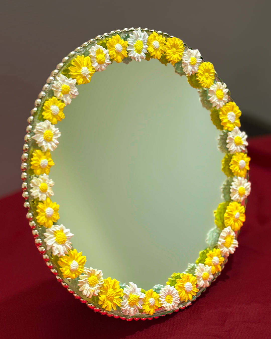 Daisy Day - Mini Floral Mirror (8x8 inches)