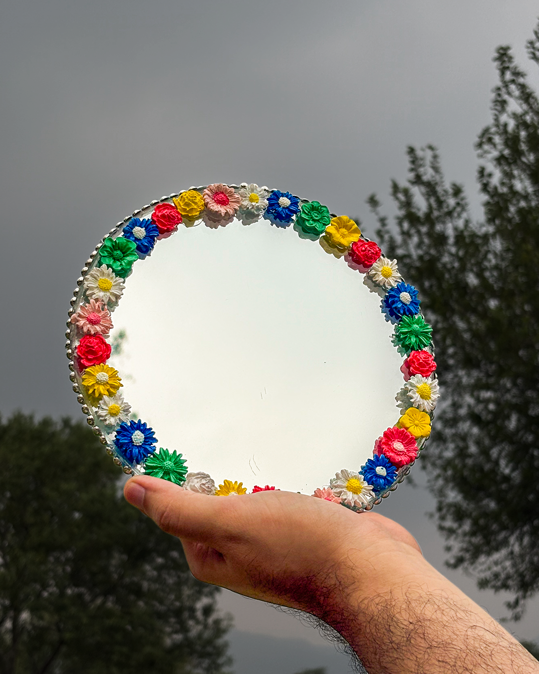Heart of Flowers - Mini Floral Mirror (8x8 inches)