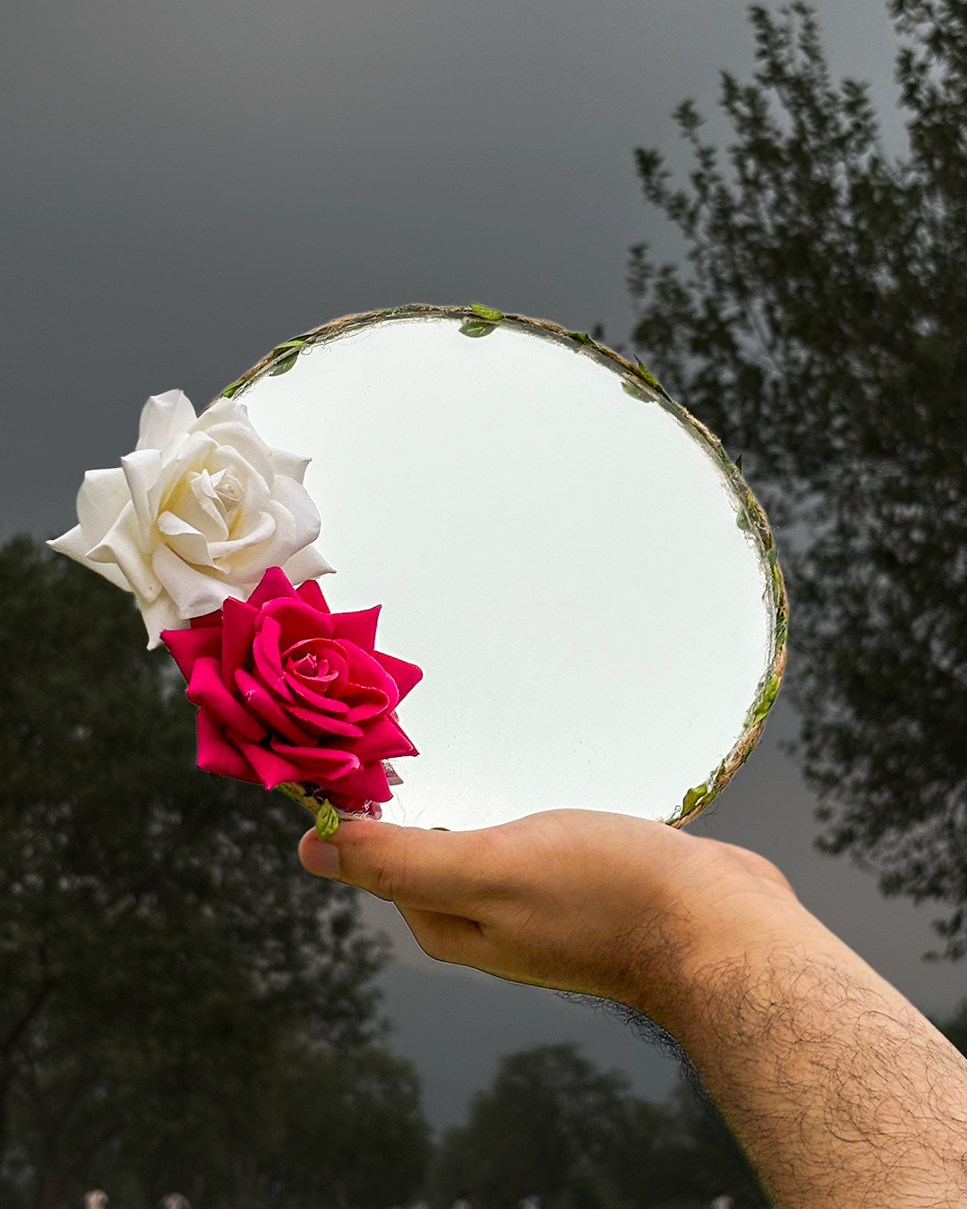 Gentle Rose - Mini Floral Mirror (8x8inches)