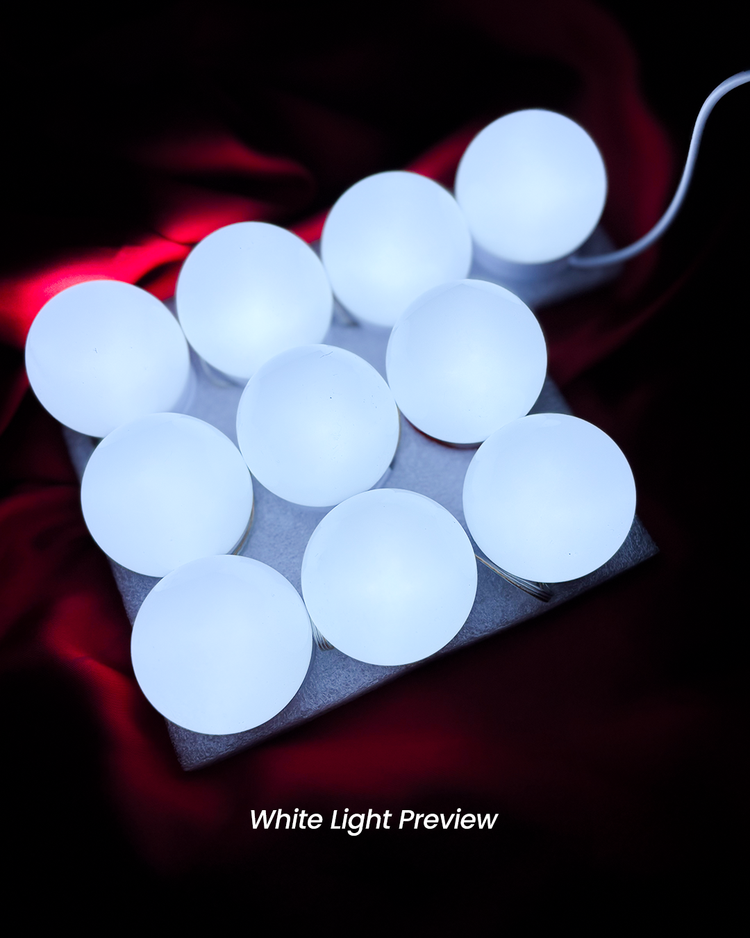 Hollywood-Style LED Vanity Mirror Lights (10 Bulbs)