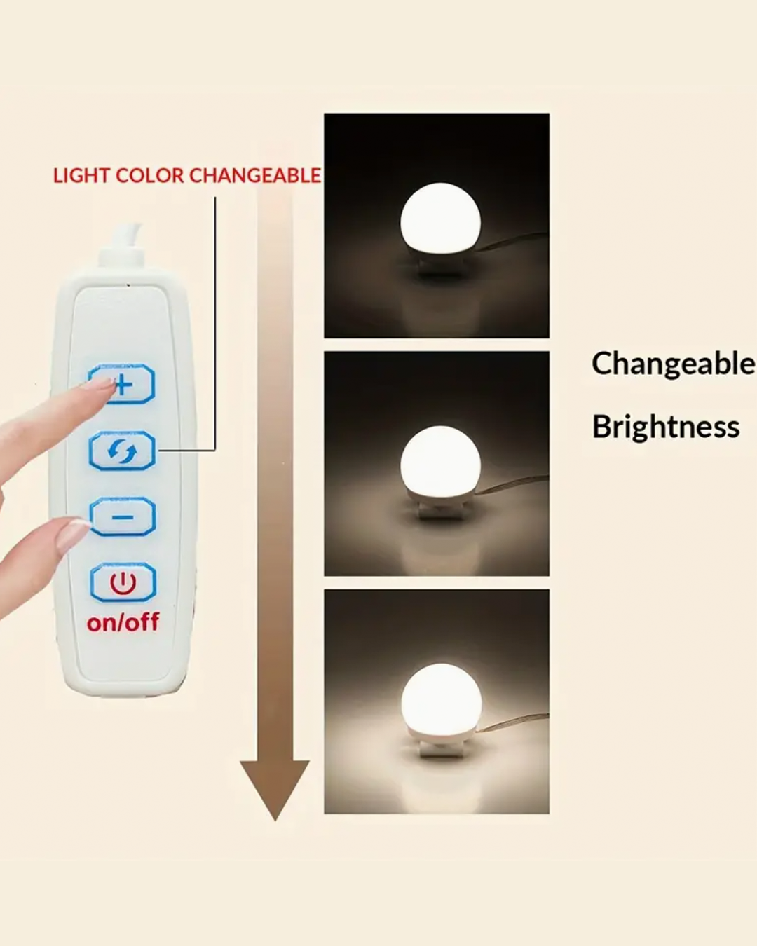 Hollywood-Style LED Vanity Mirror Lights (10 Bulbs)