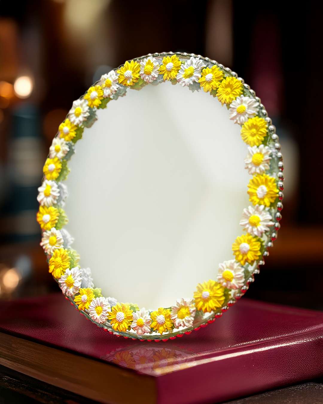 Daisy Day - Mini Floral Mirror (8x8 inches)