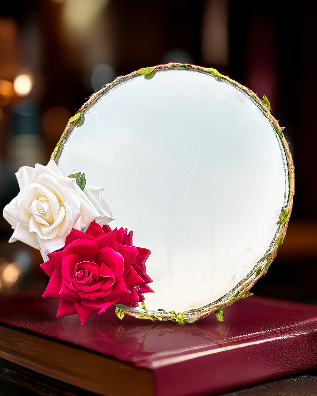 Gentle Rose - Mini Floral Mirror (8x8inches)