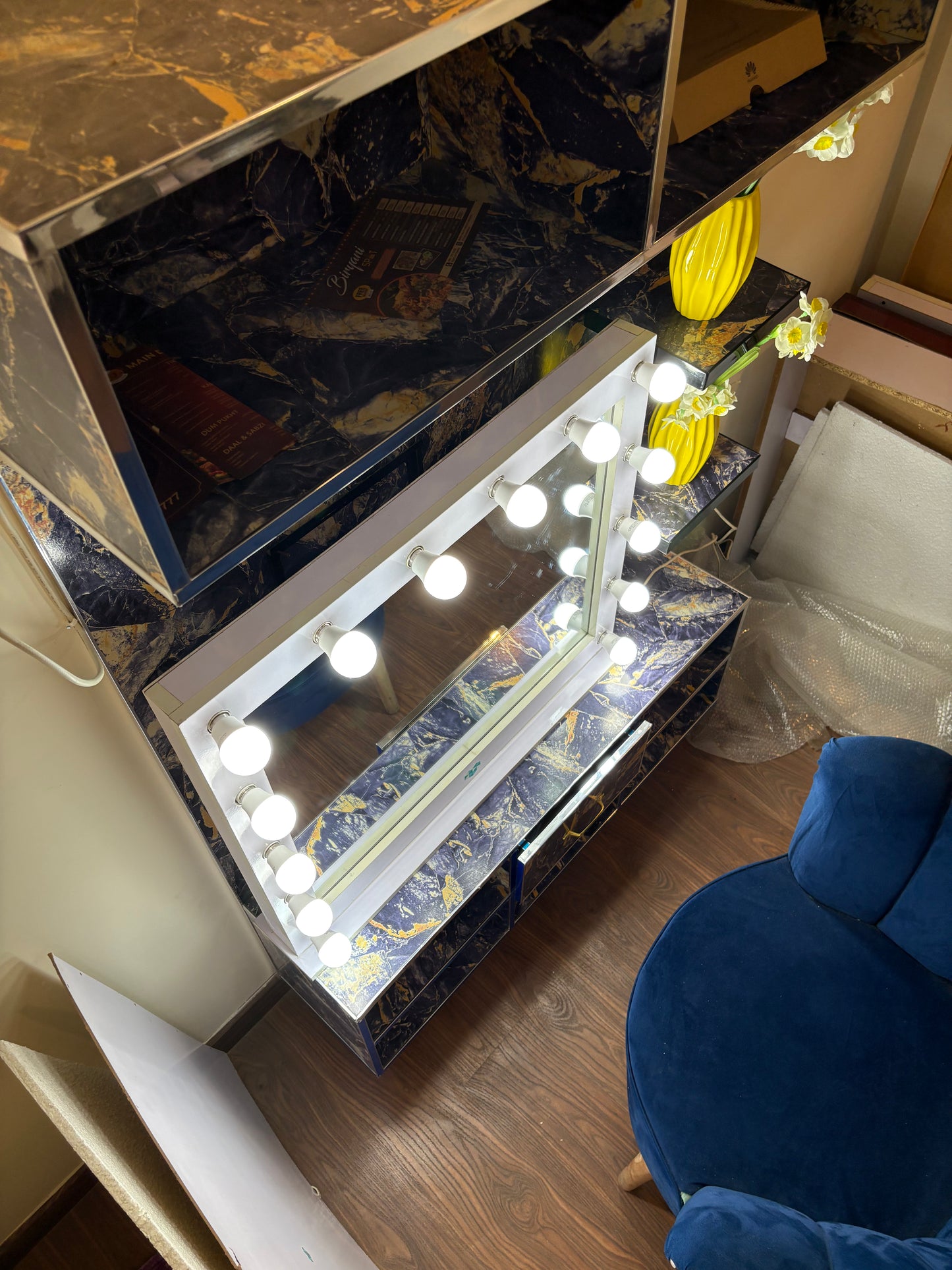 Glamour Desk Vanity Mirror White (36x24inch)