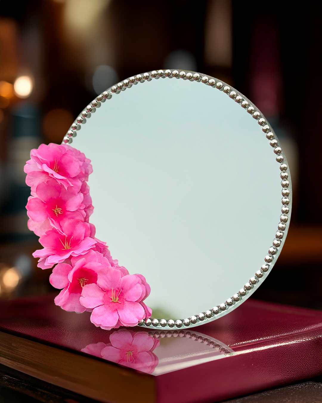 Sakura Glow - Mini Floral Mirror (8x8 inches)