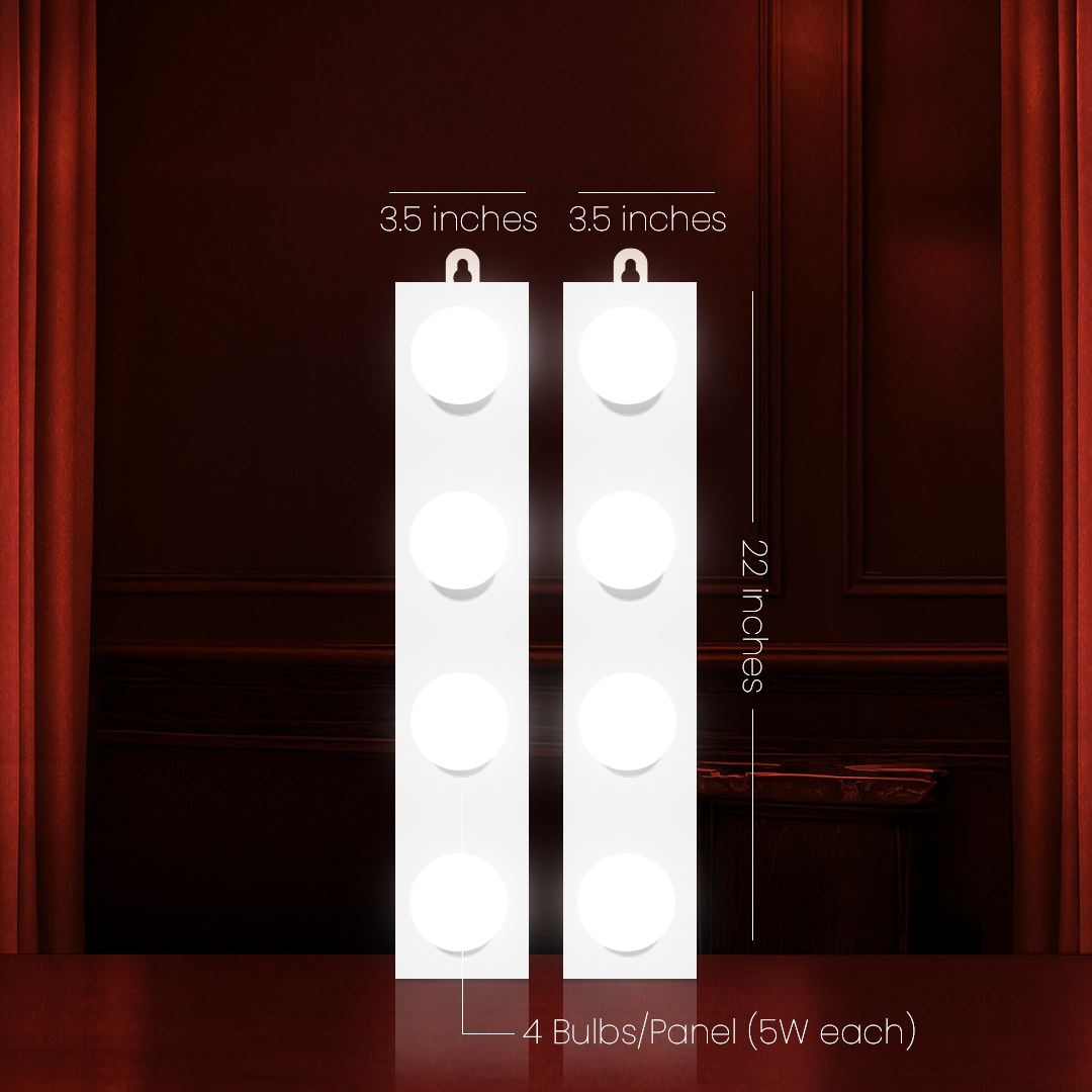 Vanity Light Panels (Pair | 4 Bulbs/each panel)