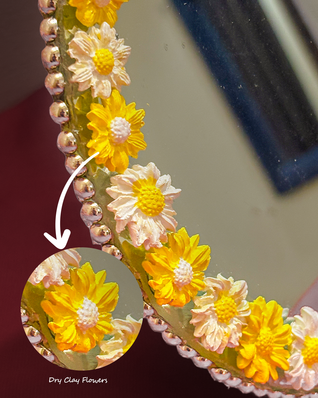 Daisy Day - Mini Floral Mirror (8x8 inches)