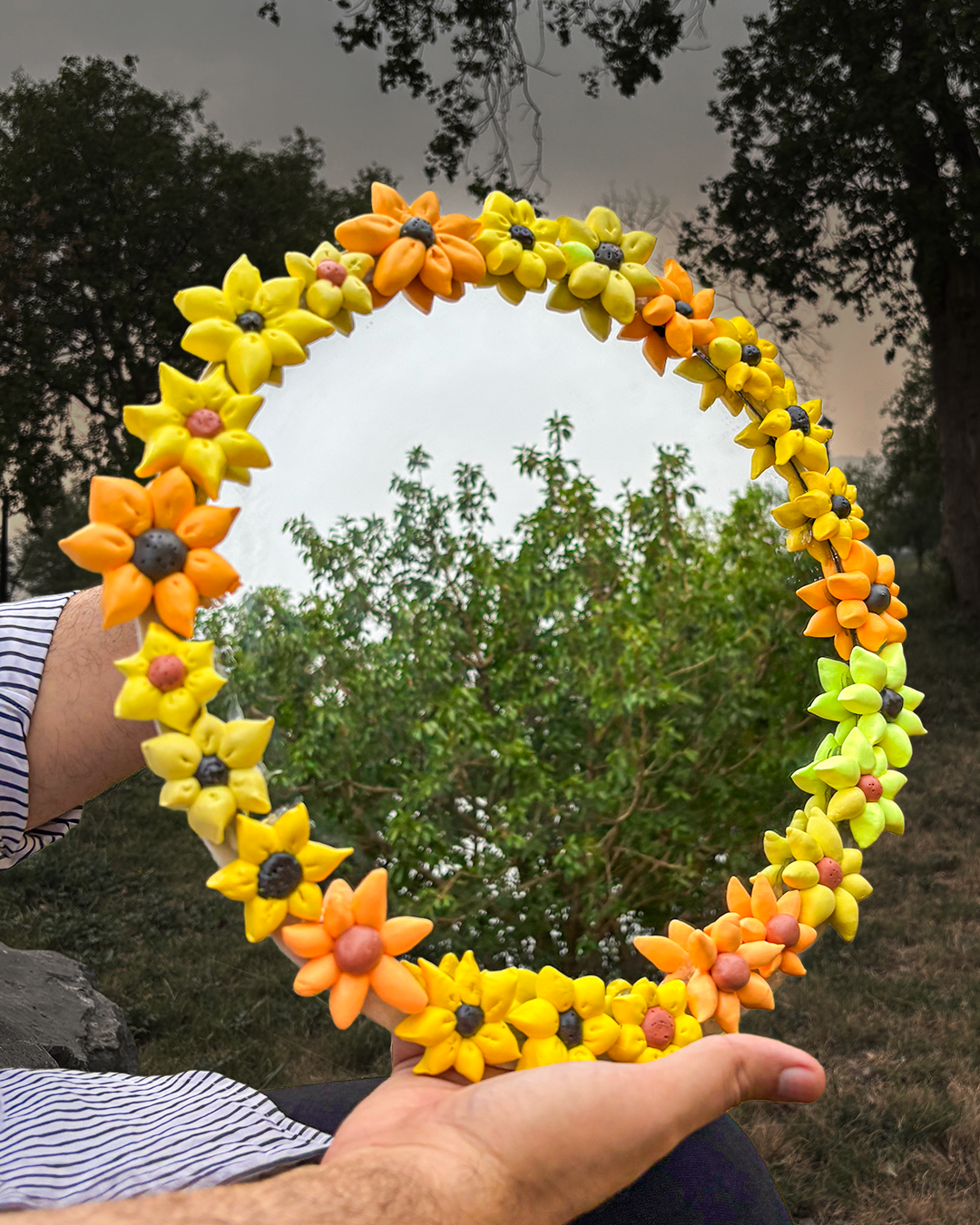 Floral Mirror - Sundream Halo (10x10 inch)
