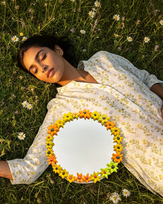 Floral Mirror - Sundream Halo (10x10 inch)