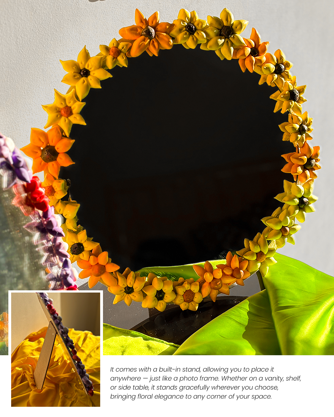 Floral Mirror - Sundream Halo (10x10 inch)