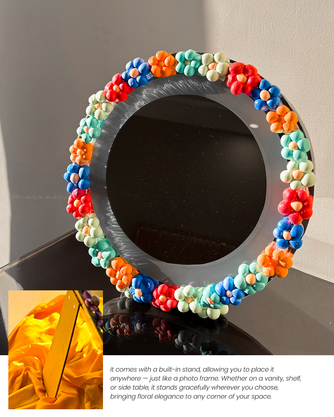 Floral LED Mirror - Moonlake (12x12 inch)