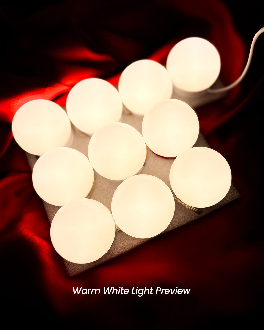 Hollywood-Style LED Vanity Mirror Lights (10 Bulbs)