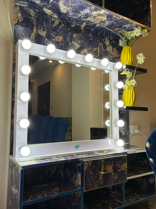 Glamour Desk Vanity Mirror White (36x24inch)